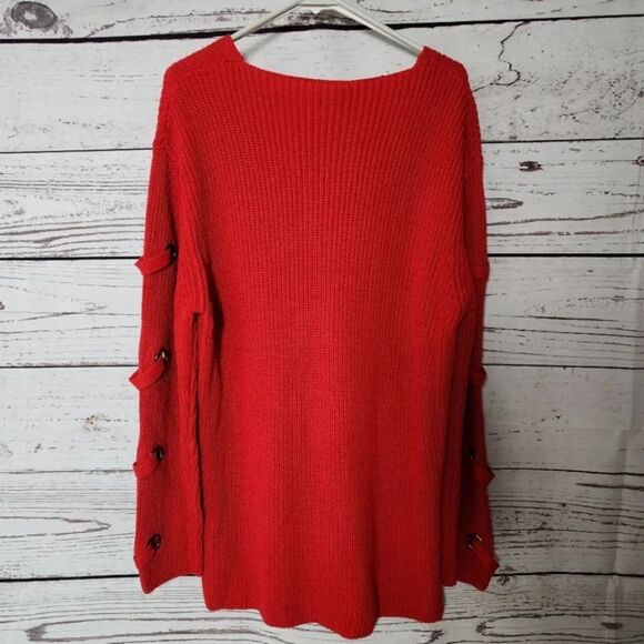 City Chic Red Grommet Sweater 24 NWT - Picture 4 of 4